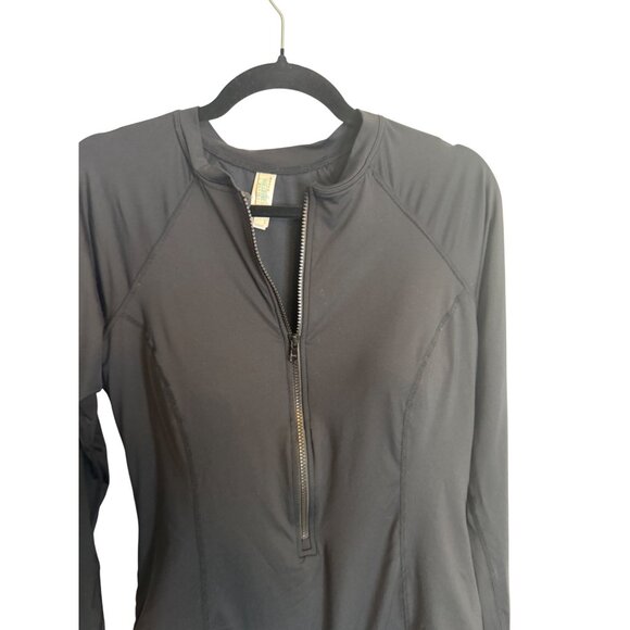 Sea Level Swim Size 14 Black Long Sleeve Zip Front One Piece Swimsuit - Picture 7 of 15